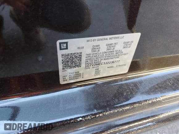 ✅ 2018 GMC Sierra 1500 SLE • VIN: 1GTV2MEC3JZ236777 • Лот: 82688205. Опубликован ранее на Copart с пробегом 53 461 миль. Бесплатный доступ к архиву аукционных продаж из США и подробный отчёт об истории автомобиля на DreamBid. Изображение 12.