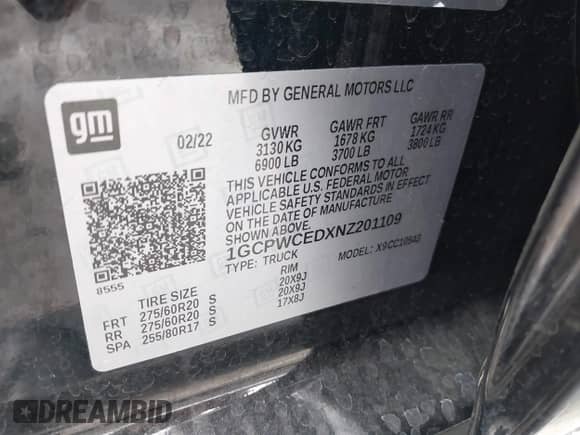 2022 Chevrolet Silverado 1500 LT z VIN 1GCPWCEDXNZ201109, wystawiony jako IAAI lot #42783919 z przebiegiem 46 769 mil mil oraz . Historia ofert i sprzedaży dostępna na DreamBid. Obrazek 9.