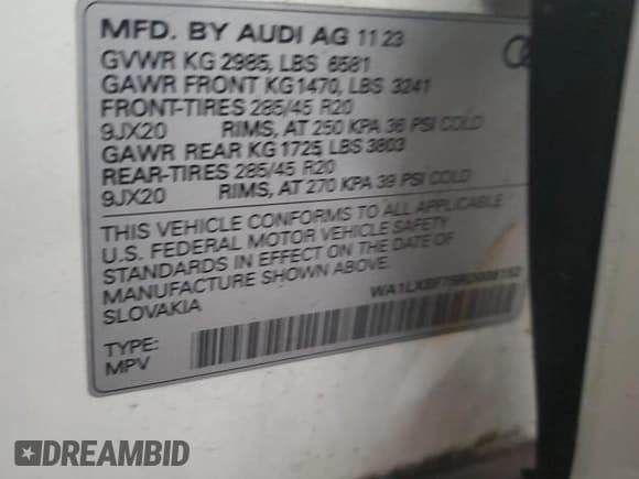 ✅ 2024 Audi Q7 Premium Plus • VIN: WA1LXBF75RD008152 • Lot: 61491185. Listed on Copart with Not provided. Free auction sales archive from the USA and detailed vehicle history report at DreamBid. Image 14.