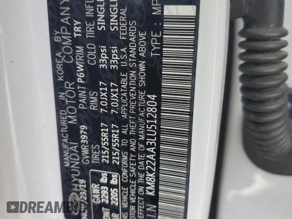 ✅ 2020 Hyundai Kona SEL • VIN: KM8K22AA3LU512804 • Лот: 39924394. Опубликован ранее на Copart с пробегом 41 477 миль. Бесплатный доступ к архиву аукционных продаж из США и подробный отчёт об истории автомобиля на DreamBid. Изображение 13.