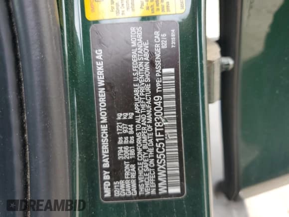 ✅ 2015 MINI Hardtop 4 Door • VIN: WMWXS5C51FT830049 • Lot: 57318635. Listed on Copart with 68,208 mi. Free auction sales archive from the USA and detailed vehicle history report at DreamBid. Image 12.