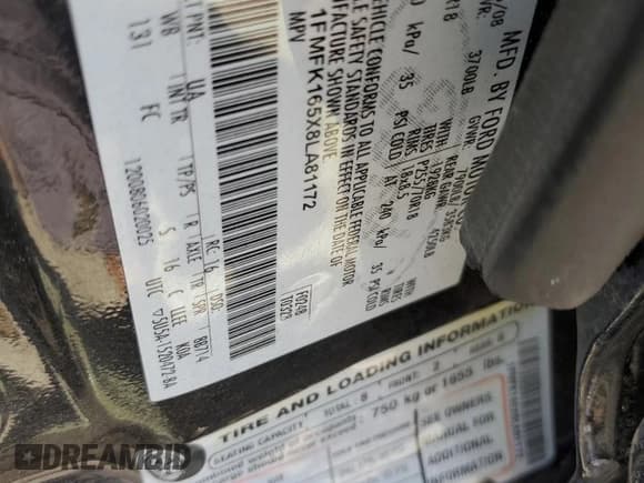 ✅ 2008 Ford Expedition Max SSV • VIN: 1FMFK165X8LA81172 • Lot: 66572875. Listed on Copart with 150,182 mi. Free auction sales archive from the USA and detailed vehicle history report at DreamBid. Image 13.