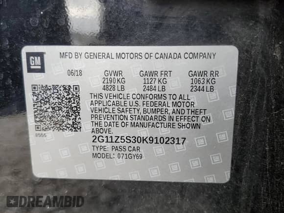 2019 Chevrolet Impala LT с VIN 2G11Z5S30K9102317, выставлен на аукционе Copart как лот 39603954 с пробегом 131 083 миль миль и . История ставок и продаж доступна на DreamBid. Изображение 12.