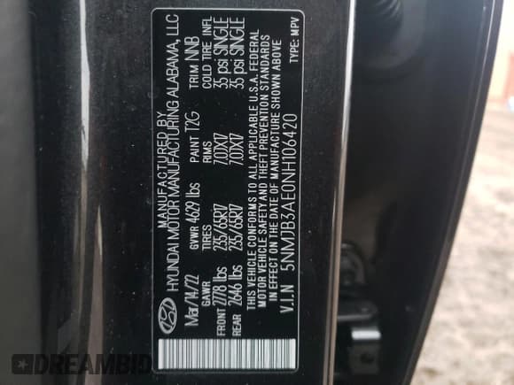 ✅ 2022 Hyundai Tucson SEL • VIN: 5NMJB3AE0NH106420 • Lot: 41228823. Wystawiony na Copart z przebiegiem 11 900 mil. Bezpłatny archiwum sprzedaży aukcyjnych z USA i szczegółowy raport historii pojazdu na DreamBid. Zdjęcie 14.