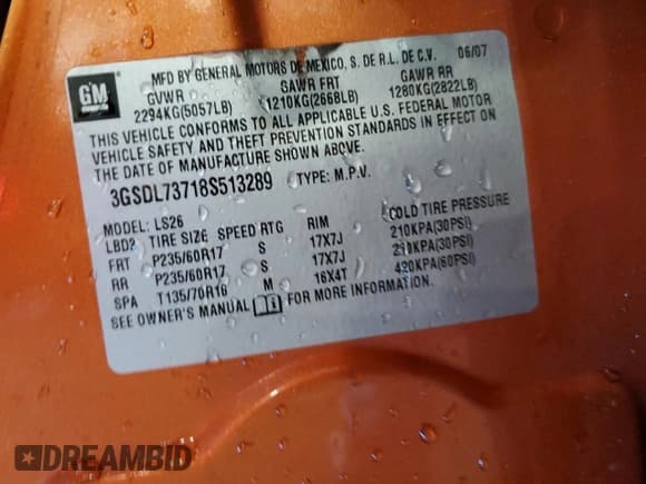 ✅ 2008 Saturn VUE XR • VIN: 3GSDL73718S513289 • Lot: 43197615. Wystawiony na Copart z przebiegiem 160 979 mil. Bezpłatny archiwum sprzedaży aukcyjnych z USA i szczegółowy raport historii pojazdu na DreamBid. Zdjęcie 13.