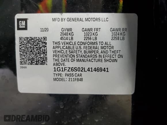 ✅ 2020 Chevrolet Bolt EV Premier • VIN: 1G1FZ6S02L4146941 • Лот: 87459815. Опубликован ранее на Copart с пробегом 27 208 миль. Бесплатный доступ к архиву аукционных продаж из США и подробный отчёт об истории автомобиля на DreamBid. Изображение 13.