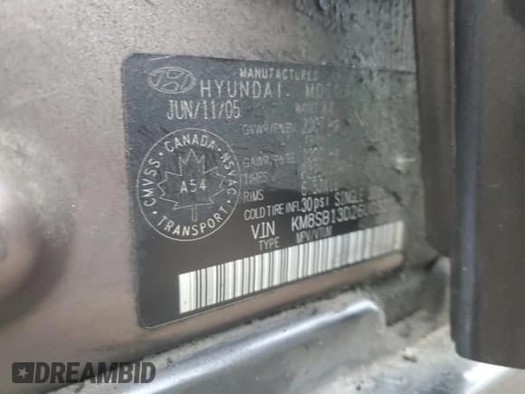 ✅ 2006 Hyundai Santa Fe • VIN: KM8SB13D26U032159 • Лот: 89646945. Опубликован ранее на Copart с пробегом 143 753 миль. Бесплатный доступ к архиву аукционных продаж из США и подробный отчёт об истории автомобиля на DreamBid. Изображение 12.