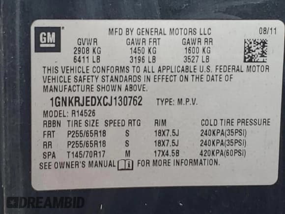 ✅ 2012 Chevrolet Traverse 2LT • VIN: 1GNKRJEDXCJ130762 • Lot: 86769195. Wystawiony na Copart z przebiegiem 142 816 mil. Bezpłatny archiwum sprzedaży aukcyjnych z USA i szczegółowy raport historii pojazdu na DreamBid. Zdjęcie 13.