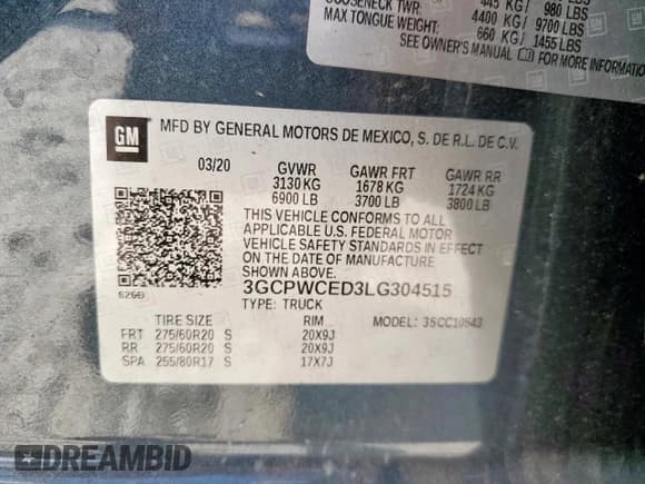 ✅ 2020 Chevrolet Silverado 1500 LT • VIN: 3GCPWCED3LG304515 • Lot: 81828865. Wystawiony na Copart z przebiegiem 43 863 mil. Bezpłatny archiwum sprzedaży aukcyjnych z USA i szczegółowy raport historii pojazdu na DreamBid. Zdjęcie 12.