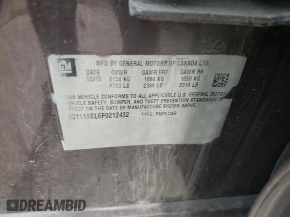 ✅ 2015 Chevrolet Impala LT • VIN: 2G1115SL6F9212432 • Лот: 79192634. Опубликован ранее на Copart с пробегом 143 506 миль. Бесплатный доступ к архиву аукционных продаж из США и подробный отчёт об истории автомобиля на DreamBid. Изображение 14.
