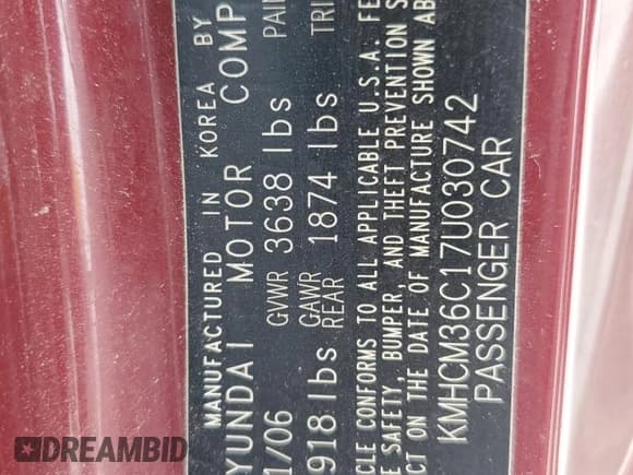 ✅ 2007 Hyundai Accent GS • VIN: KMHCM36C17U030742 • Лот: 50545864. Опубликован ранее на Copart с пробегом 188 888 миль. Бесплатный доступ к архиву аукционных продаж из США и подробный отчёт об истории автомобиля на DreamBid. Изображение 12.