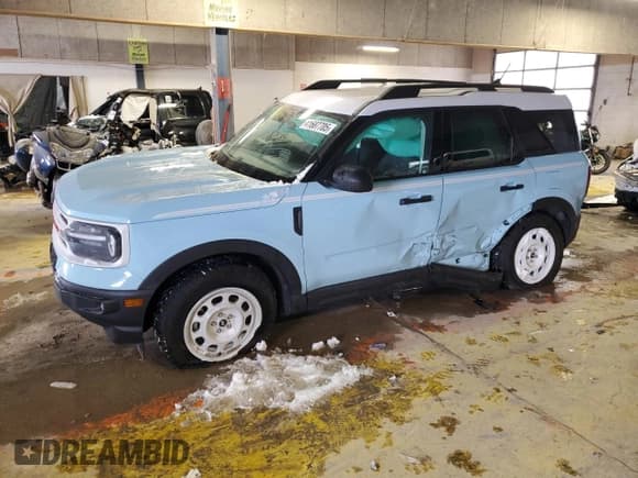 ✅ 2023 Ford Bronco Sport Heritage • VIN: 3FMCR9G69PRD65574 • Lot: 41687705. Listed on Copart with Not provided. Free auction sales archive from the USA and detailed vehicle history report at DreamBid. Image 1.