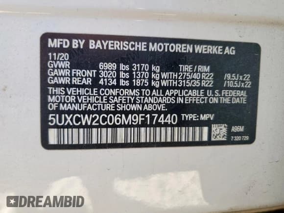 ✅ 2021 BMW X7 xDrive40i • VIN: 5UXCW2C06M9F17440 • Лот: 86444215. Опубликован ранее на Copart с пробегом 75 427 миль. Бесплатный доступ к архиву аукционных продаж из США и подробный отчёт об истории автомобиля на DreamBid. Изображение 14.