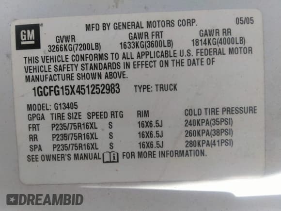 ✅ 2005 Chevrolet Express Cargo • VIN: 1GCFG15X451252983 • Lot: 42790611. Listed on IAAI with 87,741 mi. Free auction sales archive from the USA and detailed vehicle history report at DreamBid. Image 9.