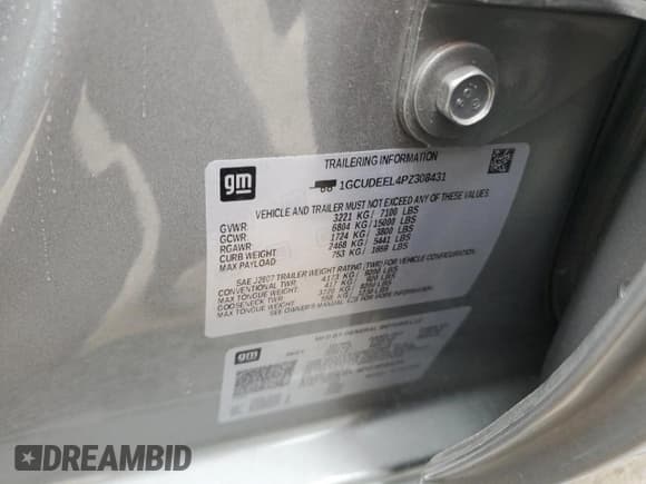 ✅ 2023 Chevrolet Silverado 1500 RST • VIN: 1GCUDEEL4PZ308431 • Лот: 69362165. Опубликован ранее на Copart с пробегом 53 835 миль. Бесплатный доступ к архиву аукционных продаж из США и подробный отчёт об истории автомобиля на DreamBid. Изображение 12.