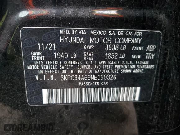 ✅ 2022 Hyundai Accent Limited • VIN: 3KPC34A69NE160326 • Лот: 86615334. Опубликован ранее на Copart с пробегом 34 073 миль. Бесплатный доступ к архиву аукционных продаж из США и подробный отчёт об истории автомобиля на DreamBid. Изображение 12.