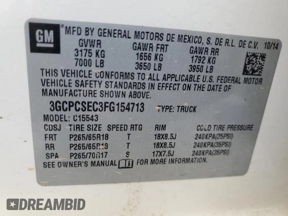 ✅ 2015 Chevrolet Silverado 1500 LTZ • VIN: 3GCPCSEC3FG154713 • Лот: 75589884. Опубликован ранее на Copart с пробегом 134 282 миль. Бесплатный доступ к архиву аукционных продаж из США и подробный отчёт об истории автомобиля на DreamBid. Изображение 12.