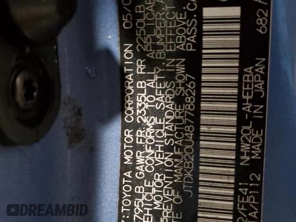 ✅ 2008 Toyota Prius • VIN: JTDKB20U487788267 • Лот: 57889425. Опубликован ранее на Copart с пробегом 158 900 миль. Бесплатный доступ к архиву аукционных продаж из США и подробный отчёт об истории автомобиля на DreamBid. Изображение 12.