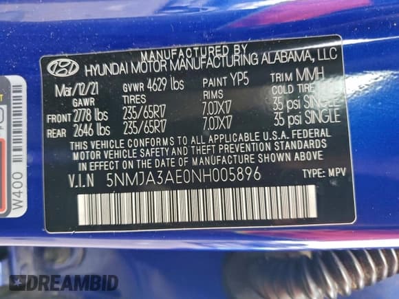 ✅ 2022 Hyundai Tucson SE • VIN: 5NMJA3AE0NH005896 • Лот: 94718005. Опубликован ранее на Copart с пробегом 86 164 миль. Бесплатный доступ к архиву аукционных продаж из США и подробный отчёт об истории автомобиля на DreamBid. Изображение 13.