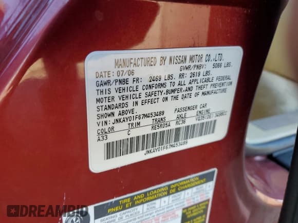 ✅ 2007 Infiniti M x • VIN: JNKAY01F67M453489 • Lot: 74777194. Listed on Copart with 148,624 mi. Free auction sales archive from the USA and detailed vehicle history report at DreamBid. Image 14.