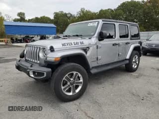 ✅ 2018 Jeep Wrangler Unlimited Sahara • VIN: 1C4HJXEG2JW101943 • Lot: 82710635. Listed on Copart with 48,491 mi. Free auction sales archive from the USA and detailed vehicle history report at DreamBid. Image 1.