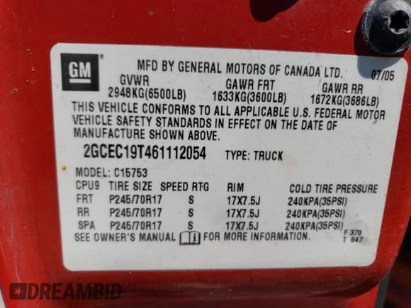 2006 Chevrolet Silverado 1500 LT2 z VIN 2GCEC19T461112054, wystawiony jako Copart lot #66900885 z przebiegiem 115 203 mil mil oraz Czysty tytuł • Clean title. Historia ofert i sprzedaży dostępna na DreamBid. Obrazek 12.