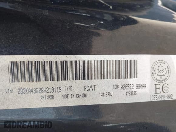✅ 2008 Dodge Charger • VIN: 2B3KA43G28H219119 • Lot: 43586872. Listed on IAAI with 166,493 mi. Free auction sales archive from the USA and detailed vehicle history report at DreamBid. Image 9.