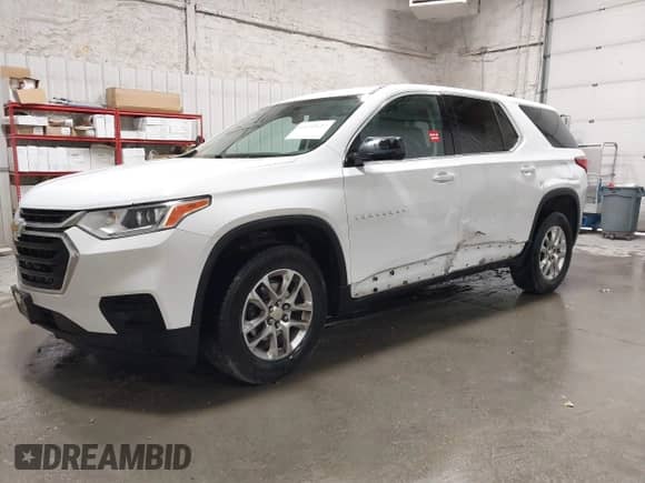 2018 Chevrolet Traverse LS with VIN 1GNEVFKW7JJ232142, listed as a IAAI auction lot 43253627 with 166,362 mi miles and . Bid and sale history available at DreamBid. Image 17.