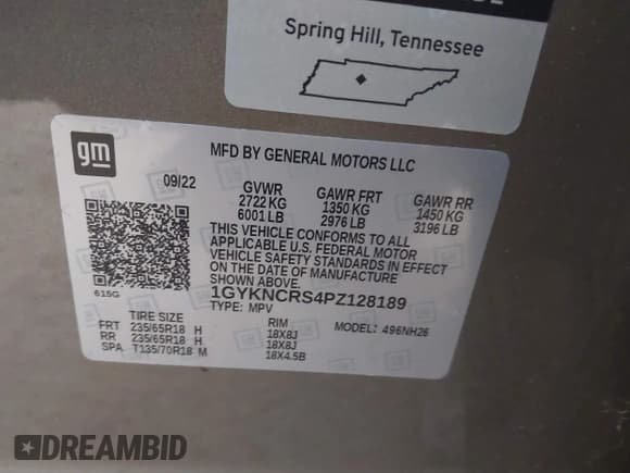 ✅ 2023 Cadillac XT5 FWD Premium Luxury • VIN: 1GYKNCRS4PZ128189 • Лот: 41445273. Опубликован ранее на IAAI с пробегом 7 186 миль. Бесплатный доступ к архиву аукционных продаж из США и подробный отчёт об истории автомобиля на DreamBid. Изображение 9.