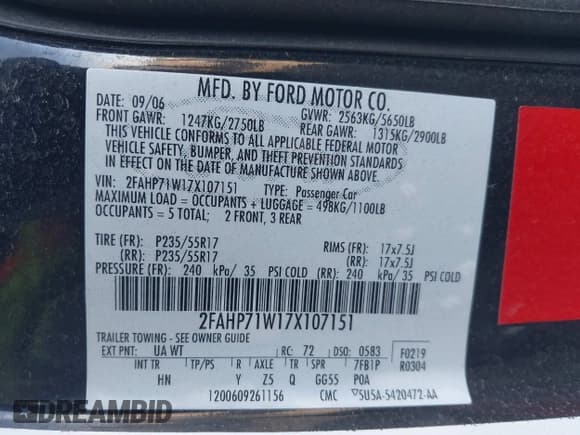 ✅ 2007 Ford Police Interceptor • VIN: 2FAHP71W17X107151 • Lot: 43794169. Listed on IAAI with 148,979 mi. Free auction sales archive from the USA and detailed vehicle history report at DreamBid. Image 9.