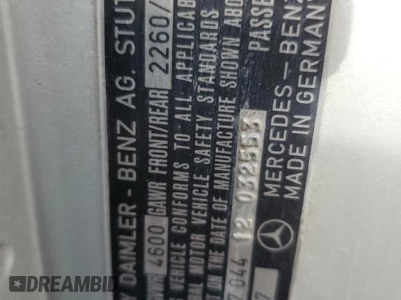 ✅ 1976 MERCEDES-BENZ ALL OTHER CP • VIN: 10704412032553 • Lot: 60895304. Listed on Copart with 95,232 mi. Free auction sales archive from the USA and detailed vehicle history report at DreamBid. Image 12.