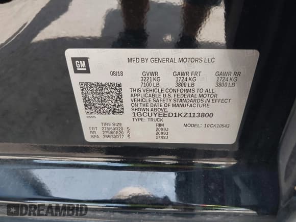 ✅ 2019 Chevrolet Silverado 1500 RST • VIN: 1GCUYEED1KZ113800 • Lot: 43293909. Wystawiony na IAAI z przebiegiem 115 803 mil. Bezpłatny archiwum sprzedaży aukcyjnych z USA i szczegółowy raport historii pojazdu na DreamBid. Zdjęcie 9.