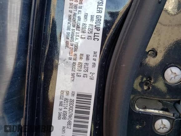 2010 Dodge Charger SXT с VIN 2B3CA3CV7AH148812, выставлен на аукционе Copart как лот 72450134 с пробегом 187 112 миль миль и Списание • Salvage title. История ставок и продаж доступна на DreamBid. Изображение 12.