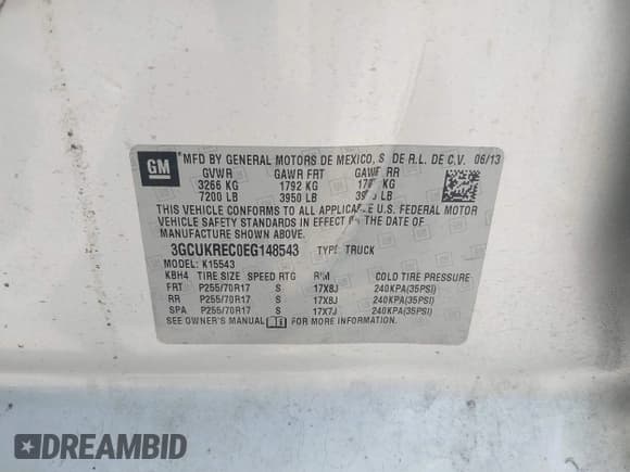 ✅ 2014 Chevrolet Silverado 1500 LT • VIN: 3GCUKREC0EG148543 • Лот: 42687805. Опубликован ранее на IAAI с пробегом 173 334 миль. Бесплатный доступ к архиву аукционных продаж из США и подробный отчёт об истории автомобиля на DreamBid. Изображение 9.