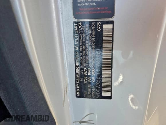 ✅ 2005 Mercedes-Benz SLK 230/320 • VIN: WDBWK56F85F041461 • Lot: 95969775. Listed on Copart with 141,782 mi. Free auction sales archive from the USA and detailed vehicle history report at DreamBid. Image 12.