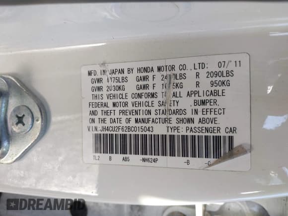 ✅ 2011 Acura TSX • VIN: JH4CU2F62BC015043 • Lot: 43682841. Wystawiony na IAAI z przebiegiem 228 545 mil. Bezpłatny archiwum sprzedaży aukcyjnych z USA i szczegółowy raport historii pojazdu na DreamBid. Zdjęcie 9.