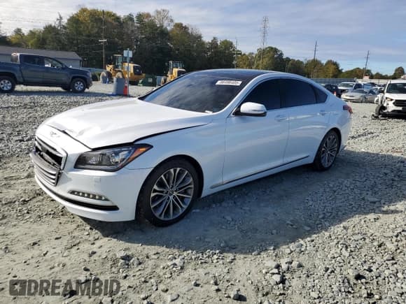 ✅ 2017 Genesis G80 3.8L • VIN: KMHGN4JE6HU186015 • Lot: 86496405. Listed on Copart with 112,738 mi. Free auction sales archive from the USA and detailed vehicle history report at DreamBid. Image 1.