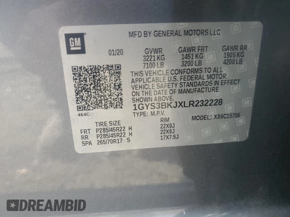 ✅ 2020 Cadillac Escalade Luxury • VIN: 1GYS3BKJXLR232228 • Лот: 46273085. Опубликован ранее на Copart с пробегом 56 502 миль. Бесплатный доступ к архиву аукционных продаж из США и подробный отчёт об истории автомобиля на DreamBid. Изображение 14.