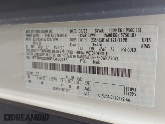 ✅ 2023 Ford Transit • VIN: 1FTBW2X86PKA60278 • Лот: 42342469. Опубликован ранее на IAAI с пробегом 16 623 миль. Бесплатный доступ к архиву аукционных продаж из США и подробный отчёт об истории автомобиля на DreamBid. Изображение 9.