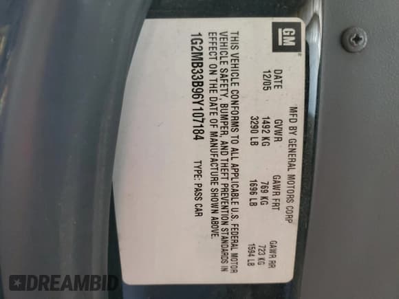 ✅ 2006 Pontiac Solstice • VIN: 1G2MB33B96Y107184 • Лот: 74216894. Опубликован ранее на Copart с пробегом 190 765 миль. Бесплатный доступ к архиву аукционных продаж из США и подробный отчёт об истории автомобиля на DreamBid. Изображение 12.