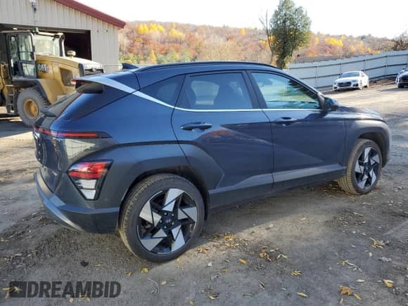 2024 Hyundai Kona Limited with VIN KM8HECA32RU101427, listed as a Copart auction lot 76886574 with 4,147 mi miles and Salvage title. Bid and sale history available at DreamBid. Image 3.