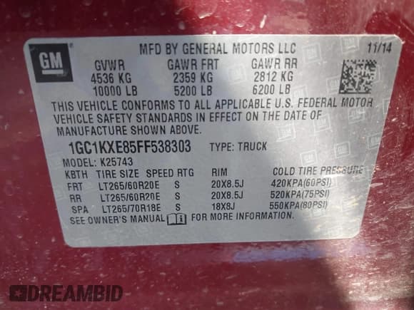 ✅ 2015 Chevrolet Silverado 2500HD High Country • VIN: 1GC1KXE85FF538303 • Lot: 43607471. Wystawiony na IAAI z przebiegiem 216 084 mil. Bezpłatny archiwum sprzedaży aukcyjnych z USA i szczegółowy raport historii pojazdu na DreamBid. Zdjęcie 9.