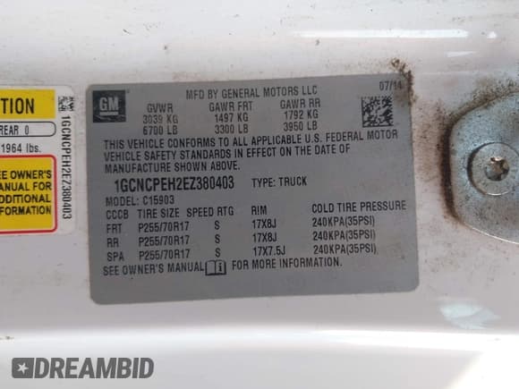 ✅ 2014 Chevrolet Silverado 1500 Work Truck • VIN: 1GCNCPEH2EZ380403 • Лот: 43257822. Опубликован ранее на IAAI с пробегом 169 115 миль. Бесплатный доступ к архиву аукционных продаж из США и подробный отчёт об истории автомобиля на DreamBid. Изображение 9.