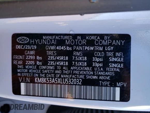 ✅ 2020 Hyundai Kona Ultimate • VIN: KM8K53A5XLU532032 • Лот: 79365983. Опубликован ранее на Copart с пробегом 6 235 миль. Бесплатный доступ к архиву аукционных продаж из США и подробный отчёт об истории автомобиля на DreamBid. Изображение 12.