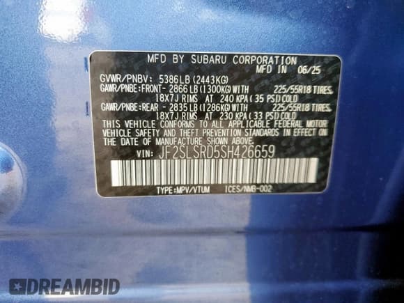 ✅ 2025 Subaru Forester Limited Hybrid • VIN: JF2SLSRD5SH426659 • Lot: 90471415. Wystawiony na Copart z przebiegiem 1 707 mil. Bezpłatny archiwum sprzedaży aukcyjnych z USA i szczegółowy raport historii pojazdu na DreamBid. Zdjęcie 13.