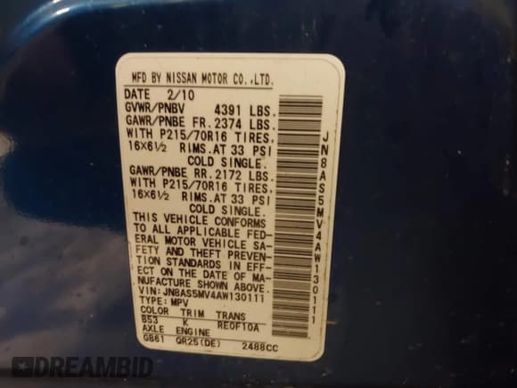 ✅ 2010 Nissan Rogue SL • VIN: JN8AS5MV4AW130111 • Лот: 43666685. Опубликован ранее на IAAI с пробегом 175 185 миль. Бесплатный доступ к архиву аукционных продаж из США и подробный отчёт об истории автомобиля на DreamBid. Изображение 9.