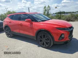 2020 Chevrolet Blazer RS with VIN 3GNKBKRS9LS563314, listed as a Copart auction lot 67278504 with 67,295 mi miles and Salvage title. Bid and sale history available at DreamBid. Image 4.
