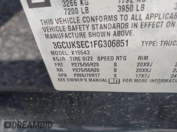 ✅ 2015 Chevrolet Silverado 1500 LTZ • VIN: 3GCUKSEC1FG306851 • Лот: 42451714. Опубликован ранее на IAAI с пробегом 137 834 миль. Бесплатный доступ к архиву аукционных продаж из США и подробный отчёт об истории автомобиля на DreamBid. Изображение 9.