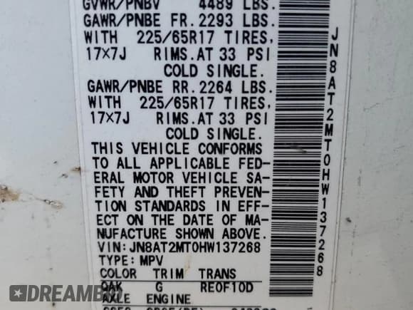 ✅ 2017 Nissan Rogue S • VIN: JN8AT2MT0HW137268 • Lot: 68192005. Listed on Copart with 110,558 mi. Free auction sales archive from the USA and detailed vehicle history report at DreamBid. Image 12.