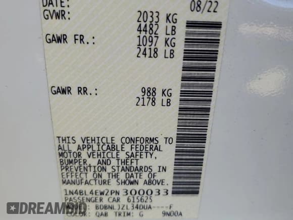 ✅ 2023 Nissan Altima SL • VIN: 1N4BL4EW2PN300033 • Лот: 84220415. Опубликован ранее на Copart с пробегом 26 256 миль. Бесплатный доступ к архиву аукционных продаж из США и подробный отчёт об истории автомобиля на DreamBid. Изображение 13.